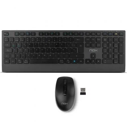 Nox Lite Duo Teclado y Ratón Inalámbricos Negro, Layout Español, Bluetooth/2.4GHz Nox Lite Duo Teclado y Ratón Inalámbricos Negro, Layout Español, Bluetooth/2.4GHz
